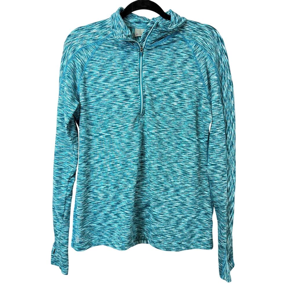 Athleta Blue Long Sleeve Zip Up Jacket With Thumb Holes Size L